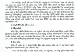 Kế hoạch tổ chức lấy ý kiến Nhân dân, các ngành, các cấp về dự thảo NQ sửa đổi, bổ sung 1 số điều của hiến pháp nước CHXHCN Việt Nam năm 2013