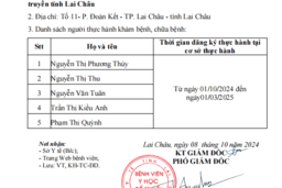 Danh sách người thực hành tại bệnh viện